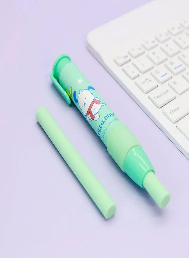 VTL Cute Retractable Pencil Erasers for Kids - Smooth Erasing, No Dust, Bendable Soft Eraser Stick, Easy Grip Holder - School & Office Use - Random Designs (Pack of 4) - Image 4